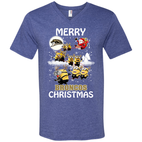 Western Michigan Broncos Ugly Christmas Sweaters Minions Santa Claus Merry Christmas Men's V-Neck T-Shirt - The White Eagles Western Michigan Broncos Ugly Christmas Sweaters Minions Santa Claus Merry Christmas Men's V-Neck T-Shirt - The White Eagles