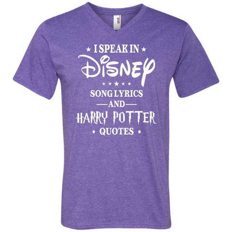 I Speak In Disney Song Lyrics And Harry Potter Quotes Shir Men's V-Neck T-Shirt - The White Eagles I Speak In Disney Song Lyrics And Harry Potter Quotes Shir Men's V-Neck T-Shirt - The White Eagles