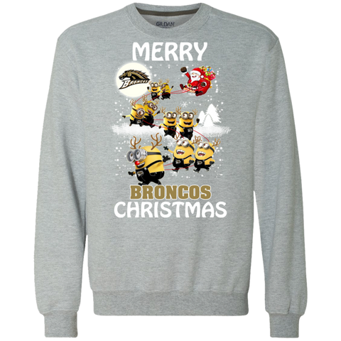 Western Michigan Broncos Ugly Christmas Sweaters Minions Santa Claus Merry Christmas Sweatshirt - The White Eagles Western Michigan Broncos Ugly Christmas Sweaters Minions Santa Claus Merry Christmas Sweatshirt - The White Eagles