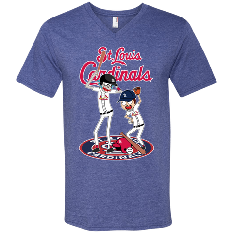 St Louis Cardinals Baseball Rick And Morty Men's V-Neck T-Shirt - The White Eagles St Louis Cardinals Baseball Rick And Morty Men's V-Neck T-Shirt - The White Eagles