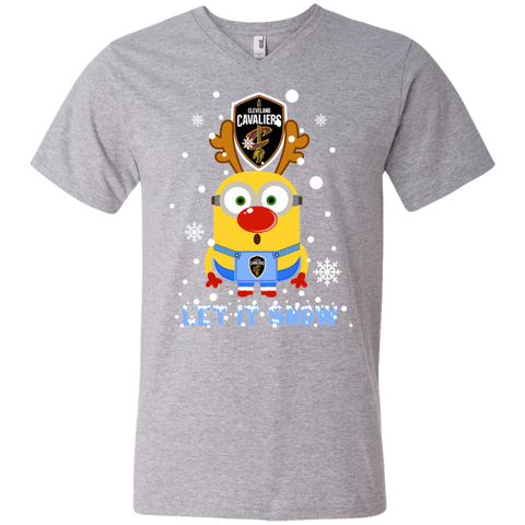 Minion Cleveland Cavaliers Primary Ugly Christmas Sweaters Let It Snow Men's V-Neck T-Shirt - The White Eagles Minion Cleveland Cavaliers Primary Ugly Christmas Sweaters Let It Snow Men's V-Neck T-Shirt - The White Eagles