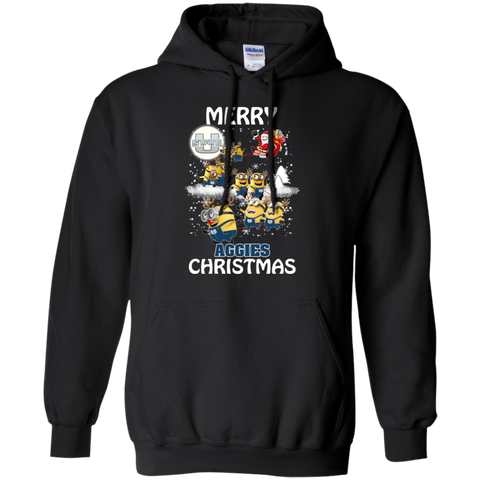 Utah State Aggies Ugly Christmas Sweaters Minions Santa Claus Merry Christmas Hoodie - The White Eagles Utah State Aggies Ugly Christmas Sweaters Minions Santa Claus Merry Christmas Hoodie - The White Eagles