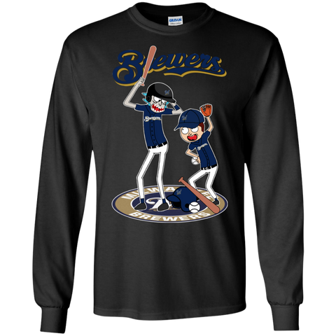 Milwaukee Brewers Baseball Rick And Morty LS Cotton T-Shirt - The White Eagles Milwaukee Brewers Baseball Rick And Morty LS Cotton T-Shirt - The White Eagles