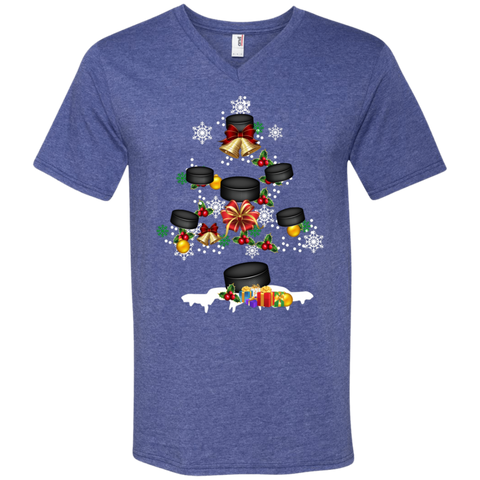 Christmas Is Coming Hockey Santa Claus Ugly Christmas Sweater Men's V-Neck T-Shirt - The White Eagles Christmas Is Coming Hockey Santa Claus Ugly Christmas Sweater Men's V-Neck T-Shirt - The White Eagles