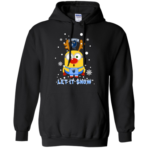 Minion Monmouth Hawks Ugly Christmas Sweaters Let It Snow Hoodie - The White Eagles Minion Monmouth Hawks Ugly Christmas Sweaters Let It Snow Hoodie - The White Eagles