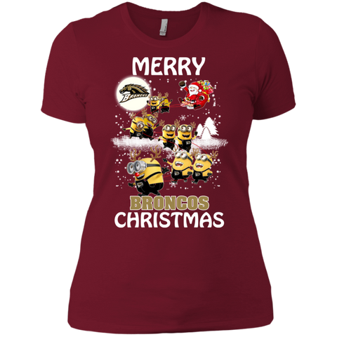 Western Michigan Broncos Ugly Christmas Sweaters Minions Santa Claus Merry Christmas Ladies' Shirt - The White Eagles Western Michigan Broncos Ugly Christmas Sweaters Minions Santa Claus Merry Christmas Ladies' Shirt - The White Eagles