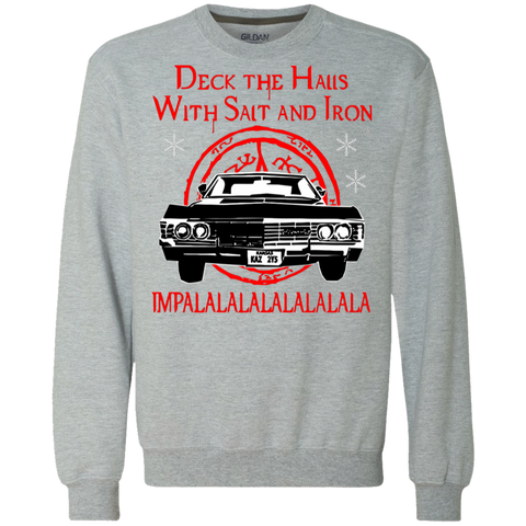Deck The Halls With Salt And Iron Impala Lalalalalalala Supernatural Ugly Christmas Sweater Sweatshirt - The White Eagles Deck The Halls With Salt And Iron Impala Lalalalalalala Supernatural Ugly Christmas Sweater Sweatshirt - The White Eagles
