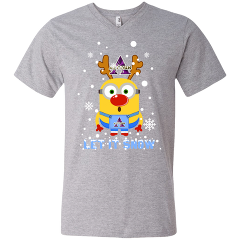 Minion Alcorn State Braves Ugly Christmas Sweaters Let It Snow Men's V-Neck T-Shirt - The White Eagles Minion Alcorn State Braves Ugly Christmas Sweaters Let It Snow Men's V-Neck T-Shirt - The White Eagles