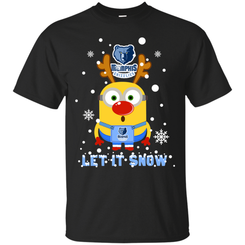 Minion Memphis Grizzlies Ugly Christmas Sweaters Let It Snow Cotton T-Shirt - The White Eagles Minion Memphis Grizzlies Ugly Christmas Sweaters Let It Snow Cotton T-Shirt - The White Eagles