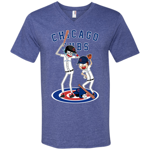 Chicago Cubs Baseball Rick And Morty Men's V-Neck T-Shirt - The White Eagles Chicago Cubs Baseball Rick And Morty Men's V-Neck T-Shirt - The White Eagles