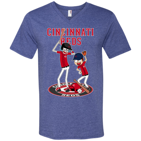 Cincinnati Reds Baseball Rick And Morty Men's V-Neck T-Shirt - The White Eagles Cincinnati Reds Baseball Rick And Morty Men's V-Neck T-Shirt - The White Eagles