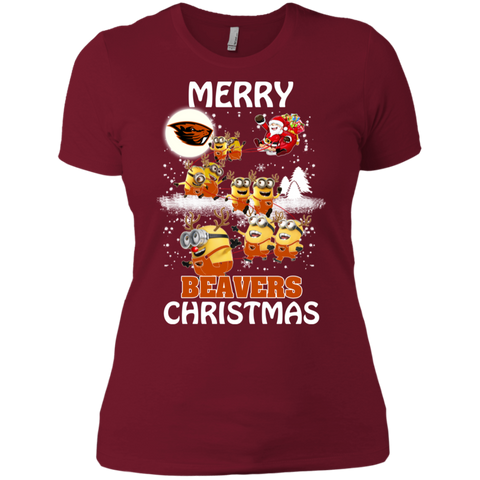 Oregon State Beavers Ugly Christmas Sweaters Minions Santa Claus Merry Christmas Ladies' Shirt - The White Eagles Oregon State Beavers Ugly Christmas Sweaters Minions Santa Claus Merry Christmas Ladies' Shirt - The White Eagles