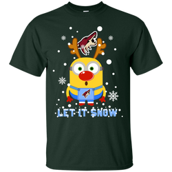 Minion Arizona Coyotes Ugly Christmas Sweaters Let It Snow Cotton T-Shirt - The White Eagles