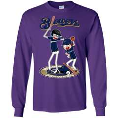 Milwaukee Brewers Baseball Rick And Morty LS Cotton T-Shirt - The White Eagles