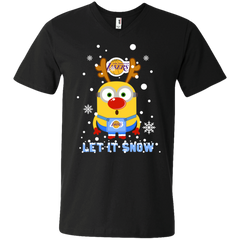 Minion Los Angeles Lakers Ugly Christmas Sweaters Let It Snow Men's V-Neck T-Shirt - The White Eagles