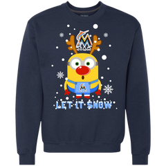 Minion Miami Marlins Ugly Christmas Sweaters Let It Snow Sweatshirt - The White Eagles