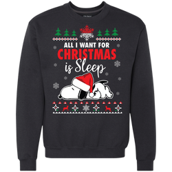 All I Want For Christmas Is Sleep Snoopy The Peanuts Movie Sweatshirt - The White Eagles