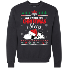 All I Want For Christmas Is Sleep Snoopy The Peanuts Movie Sweatshirt - The White Eagles