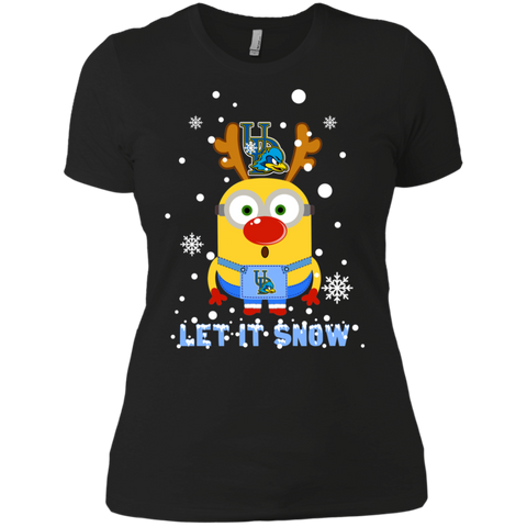 Minion Delaware Fightin_ Blue Hens Ugly Christmas Sweaters Let It Snow Ladies' Shirt - The White Eagles