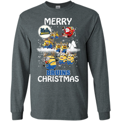 Ucla Bruins Ugly Christmas Sweaters Minions Santa Claus Merry Christmas LS Cotton T-Shirt - The White Eagles