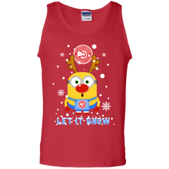 Minion Atlanta Hawks Ugly Christmas Sweaters Let It Snow Tank Top - The White Eagles