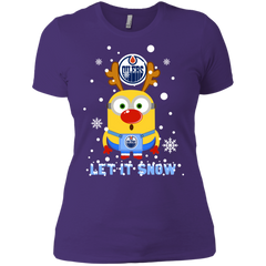 Minion Edmonton Oilers Ugly Christmas Sweaters Let It Snow Ladies' Shirt - The White Eagles