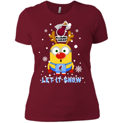 Minion Miami Heat Ugly Christmas Sweaters Let It Snow Ladies' Shirt - The White Eagles