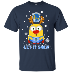 Minion Golden State Warriors Ugly Christmas Sweaters Let It Snow Cotton T-Shirt - The White Eagles