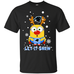 Minion Carolina Panthers Ugly Christmas Sweaters Let It Snow Cotton T-Shirt - The White Eagles