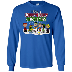 Have A Jolly Holly Christmas The Peanuts Movie Snoopy Charlie Brown Woodstock LS Cotton T-Shirt - The White Eagles