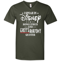 I Speak In Disney Song Lyrics And Grey's Anatomy Quotes Shirt Men's V-Neck T-Shirt - The White Eagles