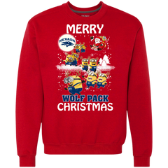 Nevada Wolf Pack Ugly Christmas Sweaters Minions Santa Claus Merry Christmas Sweatshirt - The White Eagles