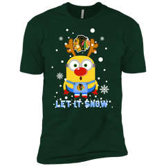 Minion Chicago Blackhawks Ugly Christmas Sweaters Let It Snow Men's Sleeve Shirt - The White Eagles