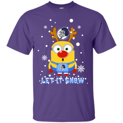 Minion Holy Cross Crusaders Ugly Christmas Sweaters Let It Snow Cotton T-Shirt - The White Eagles