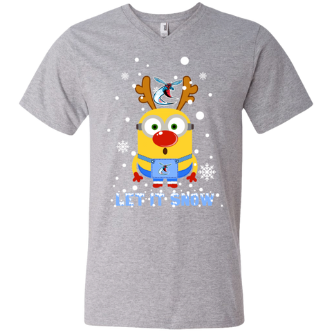 Minion Delaware State Hornets Ugly Christmas Sweaters Let It Snow Men's V-Neck T-Shirt - The White Eagles