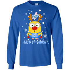 Minion Los Angeles Dodgers  Ugly Christmas Sweaters Let It Snow LS Cotton T-Shirt - The White Eagles