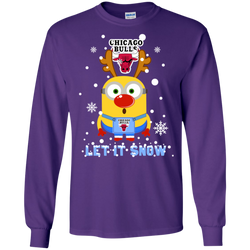 Minion Chicago Bulls Ugly Christmas Sweaters Let It Snow LS Cotton T-Shirt - The White Eagles