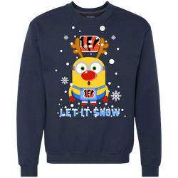 Minion Cincinnati Bengals Ugly Christmas Sweaters Let It Snow Sweatshirt - The White Eagles