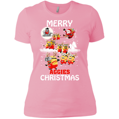 New Mexico State Aggies Ugly Christmas Sweaters Minions Santa Claus Merry Christmas Ladies' Shirt - The White Eagles