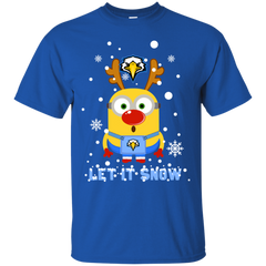 Minion Morehead State Eagles Ugly Christmas Sweaters Let It Snow Cotton T-Shirt - The White Eagles