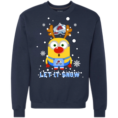 Minion Colorado Avalanche Ugly Christmas Sweaters Let It Snow Sweatshirt - The White Eagles