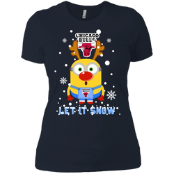 Minion Chicago Bulls Ugly Christmas Sweaters Let It Snow Ladies' Shirt - The White Eagles