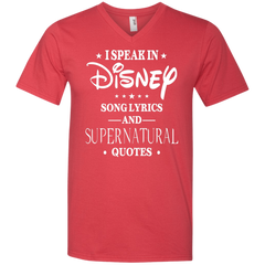 I Speak In Disney Song Lyrics And Supernatural Quotes Shirt Men's V-Neck T-Shirt - The White Eagles