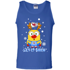 Minion Kansas City Chiefs Ugly Christmas Sweaters Let It Snow Tank Top - The White Eagles
