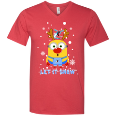 Minion Delaware State Hornets Ugly Christmas Sweaters Let It Snow Men's V-Neck T-Shirt - The White Eagles