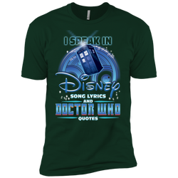 I Speak In Disney Song Lyrics And Doctor Who Quotes Shirt Men's Sleeve Shirt - The White Eagles