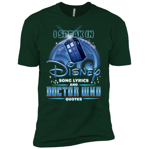 I Speak In Disney Song Lyrics And Doctor Who Quotes Shirt Men's Sleeve Shirt - The White Eagles