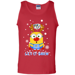 Minion Nashville Predators Ugly Christmas Sweaters Let It Snow Tank Top - The White Eagles