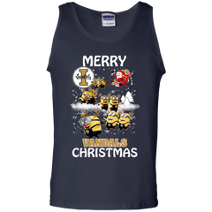 Idaho Vandals Ugly Christmas Sweaters Minions Santa Claus Merry Christmas Tank Top - The White Eagles