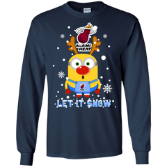 Minion Miami Heat Ugly Christmas Sweaters Let It Snow LS Cotton T-Shirt - The White Eagles